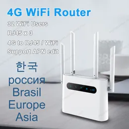 Roteadores 4g SIM cartão wifi roteador LTE CPE 300M CAT4 32 Usuários RJ45 Wan Lan Indoor Wireless Modem Spot Dongle 221114