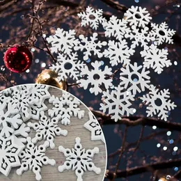 Christmas Decorations Pendant Handicraft Embellishment Scrapbooking For Party Ornaments Decoration Wooden Snowflake