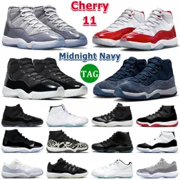Excelente Retro 2023 11 Zapatos de baloncesto Hombres 11s Cherry Cool Grey Midnight Navy Jubilee 25th Anniversary Legend Blue Concord Bred Hombres Mujeres Entrenadores Zapatillas deportivas