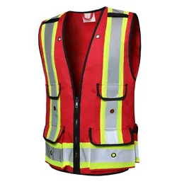 Polyester Safety Motorcycle Mens Luminous Heavy Duty Fluorescent Cycling Canada Reflective Vest