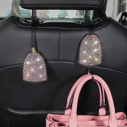 インテリア装飾車の後部座席隠されたフックヘッドレストハンガー光沢クリスタルダイヤモンド装飾女性のための自動車アクセサリー