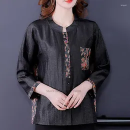 Ubranie etniczne 2022 Chińska tradycyjna bluzka Hanfu National Flower Print Shirts Vintage Oriental Tang Suit