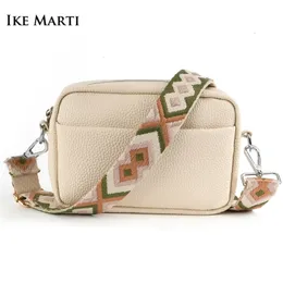 이브닝 가방 Ike Marti Solid Classic Purses and Handbags 여성 넓은 직물 스트랩 크로스 바디 백 레이디스 럭셔리 매일 사용 지퍼 어깨 221114