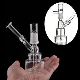 Hitman Glass Bongsミニクラシックブリリアンスケーキリサイクル喫煙パイプダウンシステムウォーターパイプ14.4 mmの男性ジョイントを備えた水ギセルバブラー