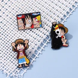 One-Piece Japanese Anime Luffy Standing Figure Metal Enamel Pin