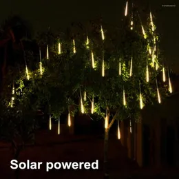 Dizeler güneş enerjili led meteor duş ışığı çelenk tatil ışıkları su geçirmez peri lambası bahçe Noel ağacı dekor için