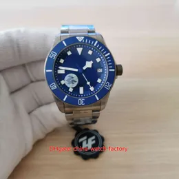 ZF MAKER MENS MENS Titta p￥ b￤ttre kvalitetsklockor 42mm 25600TB Blue Dial Titanium Ceramic Beze Sapphire Glass Cal.MT5612 R￶relse Mekaniska automatiska armbandsur