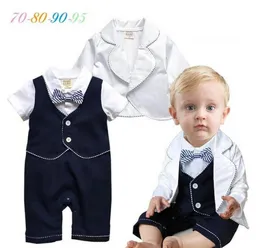 2019 Bahar Yeni Varış Baby Rompers yelek Kısa Kollu Romper Suit Toddler Boy Giyim Bebek Tulumları 2 PCS SET TR737977702