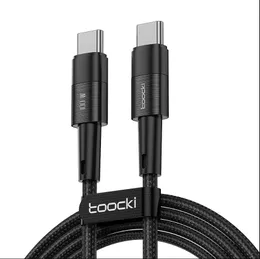 TOOCKI USB c to -type c cable cable recplat restraph recsparent 100W 60W PD سلك سلك الشحن السريع لكابلات Samsung Xiaomi Poco MacBook