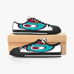 Scarpe personalizzate Tela classica Taglio basso Skateboard casual triplo nero Accetta personalizzazione Stampa UV scarpe da ginnastica basse da donna da uomo Colore traspirante 2x