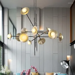 Lampadari Lampada a sospensione moderna nordica Tromba dorata Corno retrò vintage Delizioso Botti Illuminazione Soggiorno Sputnik