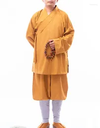 Etniska kläder unisex högkvalitativ springummer Buddha Lohan Arhat Martial Arts Zen Buddhist Lay Suits Shaolin Monk Uniforms
