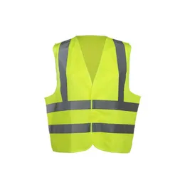 Gilet catarifrangente ad alta visibilità Tricot 100% poliestere EN ISO 20471 Nastro riflettente anteriore in velcro Gilet di sicurezza con cerniera Strisce riflettenti