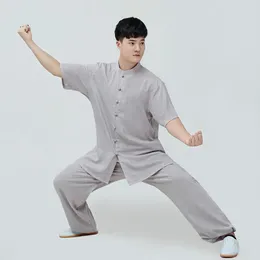 Ubrania etniczne mężczyźni Summer Tang Suit krótkie zużycie wushu zestawy kungfu kostium kobiety tai chi ubrania tradycyjne naród sztuka walki