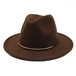 Boinas ozyc 2022 fedoras de lã com anel de metal largo panamá chapéu de panamá inverno chaps de jazz elegante lady sombrero