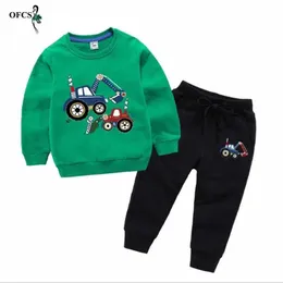 Set di abbigliamento Moda Bambini Completo Ragazzi Ragazza Abiti da cartone animato Pullover in maglia per bambini Felpe con cappuccio Pantaloni 2 pezzi Set Tute in cotone per bambini primaverili 221028