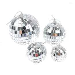 Decoração de festa 6/12pcs 2-5cm Mini Disco espelhado Bola de Natal Favor de Presente Decoração de Ornamentos de Natal Árgramas