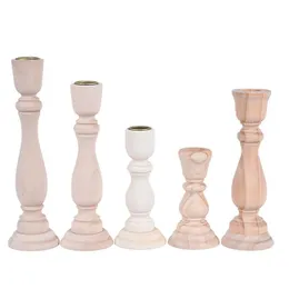 Titulares de vela Retro Wood Classic Candlesticks Decoração de casamento 1pc Drop Delivery Home Garden Dhfse