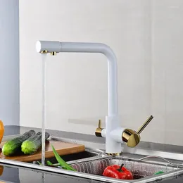 Kitchen Faucets LIUYUE Filter White Brass 360 Rotate With Drinking Water Purification Feature Mixer Tap