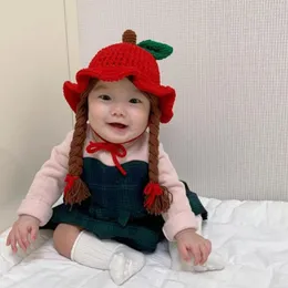 베레모 베레인 딸 겨울 꼰 가발 가발 털실 니트 모자 따뜻한 모자 포지시 소품