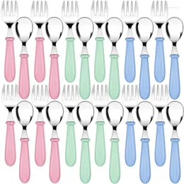 Dinnerware Sets ABSF 24 peças Forks e colheres de coloração de crianças utensílios de talheres de talheres de aço inoxidável