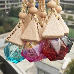 Car Perfume Bottle Pendant Essential Oil Diffuser 9 Colors Bag Clothes Ornaments Air Freshener Pendants Empty Glass Bottles