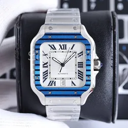 New Top Fashion Automatic Mechanical Self Winding Watch Men Classic Square Design Sier Wristwatch Sapphire Glass Casual Full Stainless Steel Clock 1758