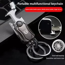 Kreativ multifunktionell nyckelringsöppnare Mäns midja hängande fingertopp Gyro Belt Knife Metal Key Kedja Ring liten presentbilhänge