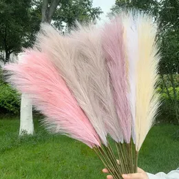 Decorative Flowers 98cm Artificial Pampas Grass Branch Natural Dried Flower DIY Vase Wedding Party Home Decoration Plant Simulation Reed 8