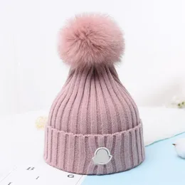 Hattar Autumn/Winter 2021 ms Smooth Elastic Cap Wool Stick Hat Rand och gl￶dlampan Pure Color Warm Caps