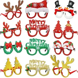 Рождественские очки фотобудки для рождественских новостей для рождественского новогоднего бокала для вечеринки поставки аксессуаров Navidad Kids Gifts RRC375