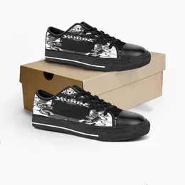 Sapatos personalizados Classic Canvas Cut Skateboard Triple Black Aceitar Customização Impressão UV Low Mens Womens Sports Sneakers Breathable Color 109