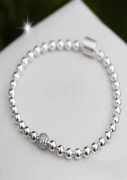 100 925 STERLING Gümüş Boncuklu Bilezikler Kadınlar için CZ Strands DIY Mücevher Fit Pandora Charms Lady Hediye Orijinal Box5518152