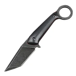 Ny M6686 utomhusfixat bladkniv D2 Svart/vitt stentvättblad Full Tang G10 -handtag Taktiska knivar med Kydex