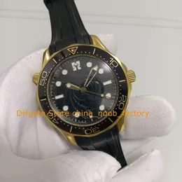 Orologio automatico da uomo 42mm quadrante nero 300M al servizio segreto di Sua Maestà 50° anniversario 007 cinturino in caucciù in oro giallo Asia Cal.8800 orologi movimento