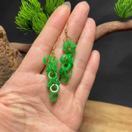 Brincos de bronzeamento de jadeita natural anel de jade 18k uvas tapinha de natal presente de natal moda moda jóias de jóias de carnaval festeira