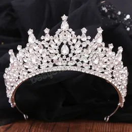Accessori per gioielli per capelli da sposa con corona di cristallo di lusso, da sposa, da donna, da principessa, per capelli