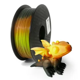 Yazıcı Şeritleri 1 75mm PLA 1kg 500g 250g 3D Filament Renk Değişimi Sıcaklık ile Koyu Yeşil - Kırmızı Sarı Baskı Malzemesi 221114