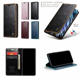 Caseme Crazy Horse Business Leather Wallet Cases For Iphone 15 14 Plus Pro Max 13 12 11 X XS XR 8 7 6 Holder Flip Cover Closure Suck Magnetic ID Card Slot Fashion Pouches