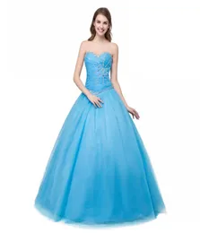 Vestidos de fiesta de moda Tama￱o m￡s talla 2019 Sweetheart Coral Mint Blue Quinceanera Dress Tulle Dre2544086 barato de lentejuelas.