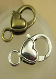 120 шт. Лоты лобстеров Clasps в форме сердца антикварная бронзовая антикварная серебро для варианта 26mmx14mm 1 quotx48 quot3029936