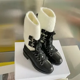 Chanellies Channel Boots Boots с толстой подготовленной Chandal Wool Fashion Snow Snow Hightailty Boots Short High Lace Up Martin