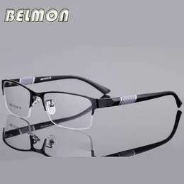 Montature per occhiali da sole Belmon Montatura per occhiali da uomo Occhiali da vista Coreano Nerd Computer Prescrizione ottica per occhiali maschili Occhiali con lenti trasparenti Montatura RS077 T2201114