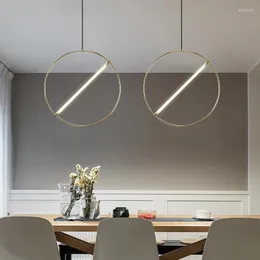 Lampade a sospensione Tavolo da pranzo in stile moderno nordico Lampadario a led Soggiorno Caffetteria Arte Illuminazione decorativa rotonda semplice creativa