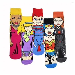 Meias masculinas 3Pairs Anime Sock Fashion Funny Novelty Hip Hop Cartoon Men Women Comfort Comfort Sports Sports Skateboard Breathable Breathable