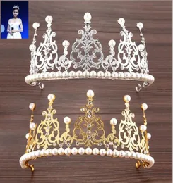 2022 Royal Designer Gold Sliver Wedding Addespes Tiaras with Pearls Romantic Crystal 1575 Headpiece for Wedding Bride Bridesma8582336