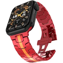 Correias de metal compatíveis com bandas de relógio Apple 49mm 45mm 44mm 42mm 41mm 40mm 38mm Aço inoxidável Link Bracelete Men's Business Strap for iwttch 8 7 6 5 4 3 SE