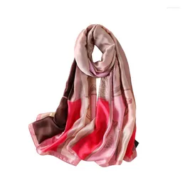 Scarves 2022 Fashion Trend Women's Head Gorgeous Multicolor Color Contrast Patchwork Printing For Outdoor Use Gifts Ladies