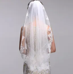 New High Quality Simple Lace Applique Edge 1T With Comb Lvory White Elbow Wedding Veil Bridal Veils5749009