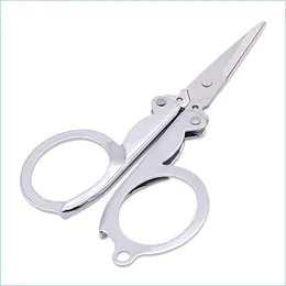 Other Housekeeping Organization Stainless Steel Folding Scissors Mini Convenience Travel Sier Tailor Household Hand Tools Drop Del Dh92P